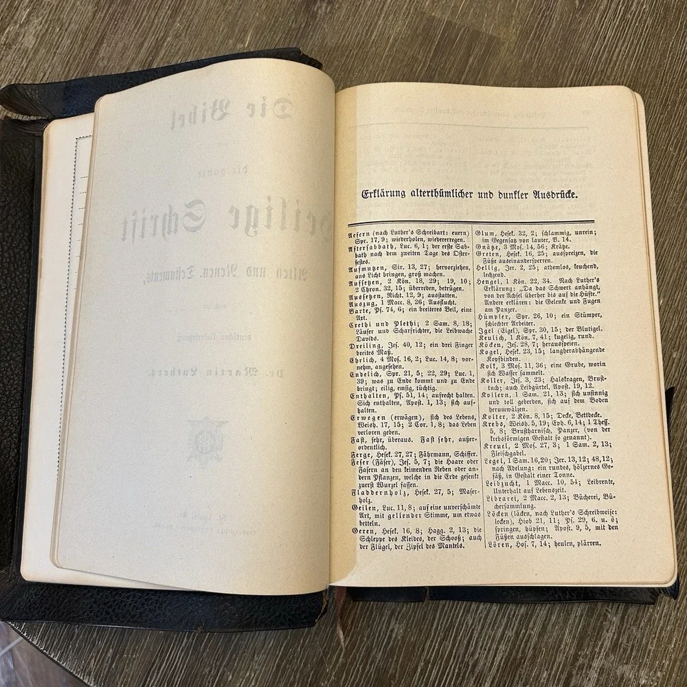 Antique German Martin Luther Bible Die Bibel Concordia St Louis Gilt Edges